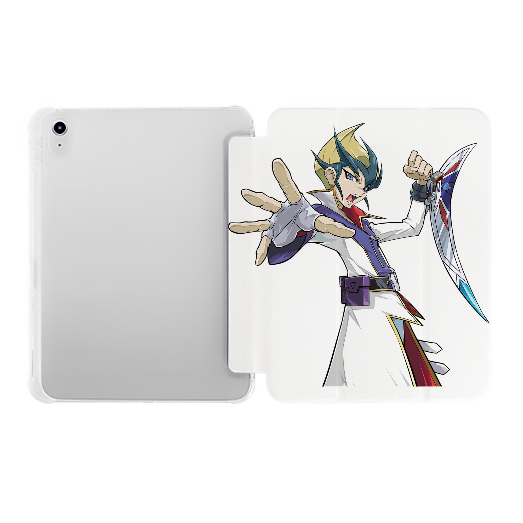 （画像用） 遊☆戯☆王 Yu-Gi-Oh! IPad ケース ペン収納付き 三つ折りスタンド PUレザー×シリコン 対応機種9.5/10.5/10.9インチ